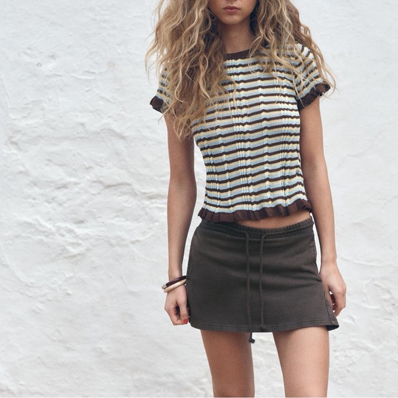 ZARA KNIT TOP WITH RUFFLES - Picture 6 of 6